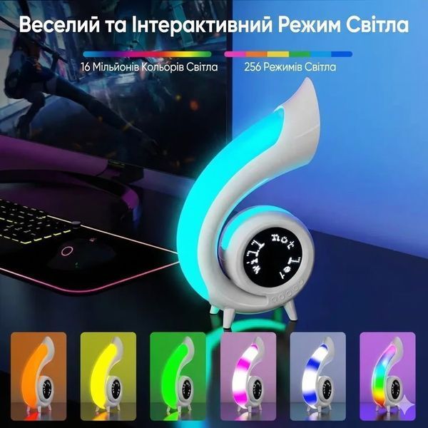 Багатофункціональна Bluetooth-колонка з LED-дисплеєм, будильником, годинником та RGB-підсвіткою Abyss G69 Pro Lyrics G69PR фото